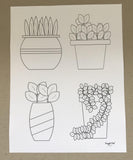 Plant Coloring Collection (4 pages) - Snuggle Fuel