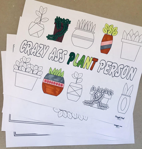 Funny Plant Lover Coloring Pages (4 pages) - Snuggle Fuel